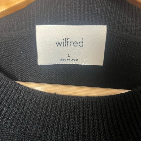 Aritzia Wilfred Endless Summer Merino Wool crew neck black sweater size large - Picture 8 of 8